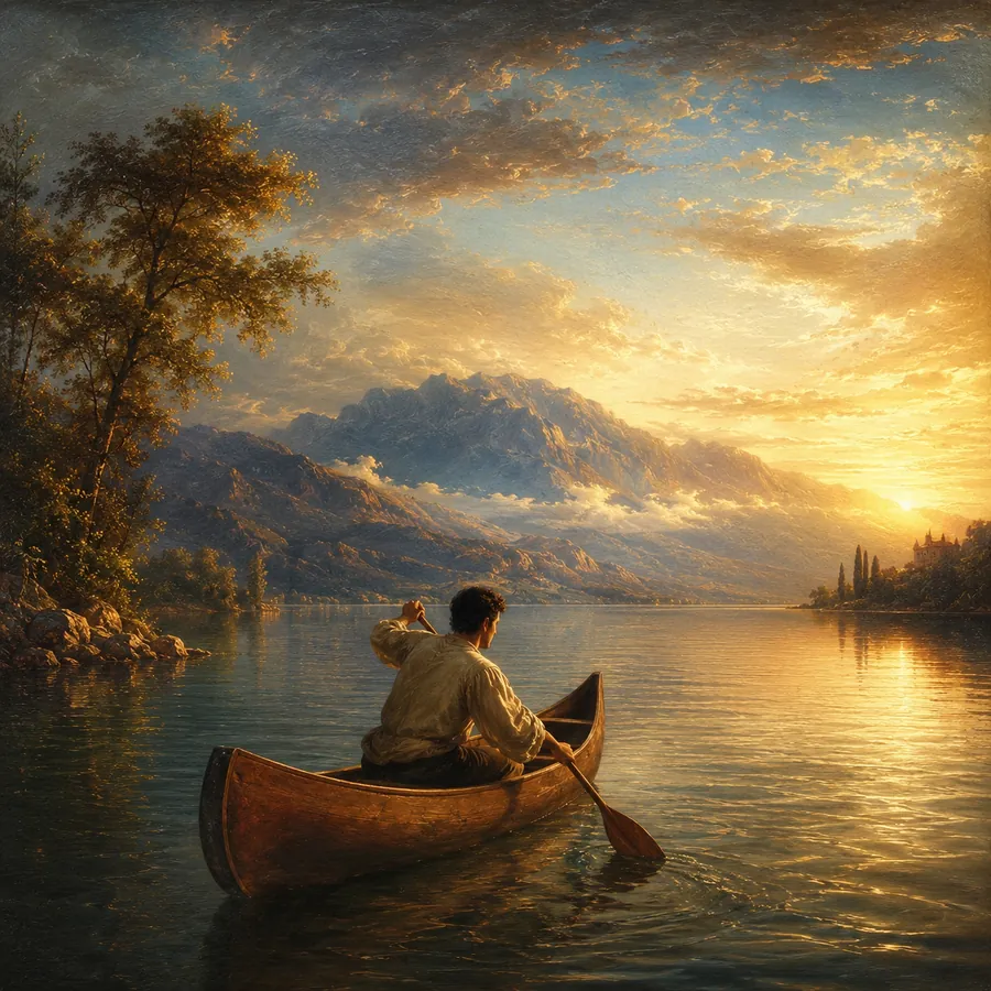 Pagaie sur le lac